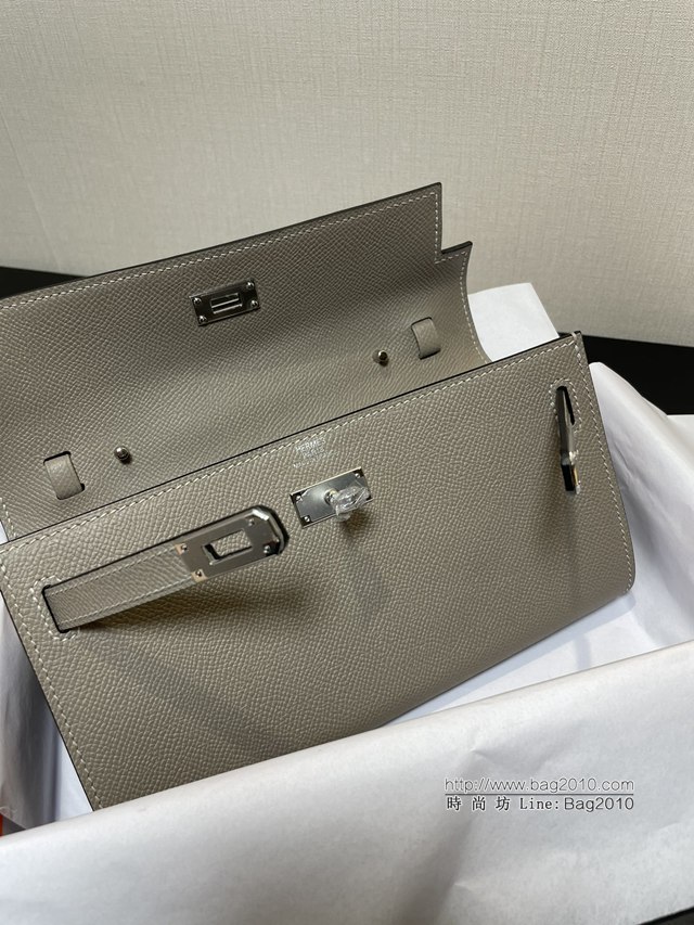 Hermes女包 愛馬仕Kelly woc小挎包 瀝青灰灰epsom皮凱麗斜挎包  tdh2353
